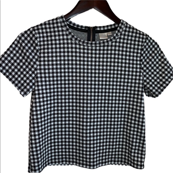 Twik Boxy Cropped Black/White Gingham Top/Blouse- XS - Picture 2 of 11